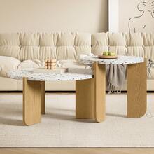 Modern Nesting Coffee Table Set, Side Tables, Living Room Coffee Table Set, Sofa Side Table And Balcony Table, 2-Piece Set - 1 - View 6