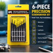 6Pcs Precision Screwdriver Set Cross And Flat Head Mini Screwdrivers Hand Tools For Watch Clock Phone Laptop Electronic Device Disassembly And Household Maintenance DIY Repair Projects - 6-piece Precision Screwdriver Set - View 1
