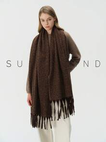 1pc Women's Solid Color Polyester Soft Skin-Friendly Warm Scarf For Daily Use - Camel - View 4