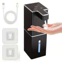 Dispenser Sabun Cair Otomatis Sensor Baru, Sabun Tangan Lintas Batas, Dispenser Sabun Busa Elektrik yang Dipasang di Dinding, Seri P11, Desain Botol Gelombang Elegan, Dapat Diatur - View 16