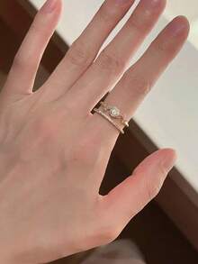 5pcs/Set Cincin Terbuka Modis Seri Bunga untuk Wanita - MultiWarna - View 4