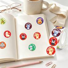 500PCS(1 Roll) Colorful Animal Good Stickers Suitable For Teachers, Adults, Parents, Classroom, School, Work, Learning, Training, Wow Stickers, Nice Word Stickers, Handmade Self-Adhesive Labels, Incentive Homework Nice Stickers, Back To School Stickers, School Opening Decoration Stickers, Back To School Gifts - Multicolor - View 5