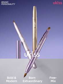 ukiss Portable Dual-Ended Lip Brush: Precise Lip Lining + Filling & Blending, Soft Lip Color Application, Soft Bristles, Multi-Use For Eyeshadow/Concealer/Contour - Bright Pink - View 12