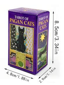 1 BoxTarot Of Pagan Cats 78 Cards ,Fantasy Theme,Witchcraft Culture Divination Deck,Cat Lover, Tarot Collector - Multicolor - View 12