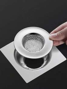 2 buah Saringan Wastafel Lubang Bulat Minimalis Praktis Warna Perak, Menangkap Rambut dan Kotoran, Cocok untuk Wastafel Dapur dan Saluran Pembuangan Kamar Mandi, Jaring Halus, Aksesori Filter Anti-Penyumbatan Rumah Tangga - A - View 5
