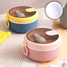 1pc Leak-Proof Lunch Box With Handle, Insulated Food Container, Suitable For Bento Box, Leak-Proof Insulated Soup Cup, Lunch Box - Camping, Picnic, Outdoor, Office, Travel, School, Modern Lunch Box, Suitable For Office Workers - Multicolor - View 3