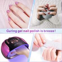 UV LED Nail Lamp, Professional LED Nail Dryer For Gel Nails, Equipped With 57 LED Beads, 4 Timer Settings And Auto-Sensing Function, Fast Drying, Ideal For Home Nail Salons. - White - View 7
