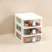 1pc Fashionable Rabbit Shaped Drawer Storage Box, Mini Transparent Plastic Desktop Organizer, Can Store Stationery, Cosmetics And Small Items, Cute Rabbit Design Desktop Sorting Box, Exquisite Desktop Decoration, Suitable As Birthday Gift For Girls - Multicolor - View 9
