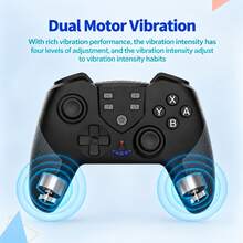 A Wireless Controller Compatible With Switch, Switch OLED, Switch Lite, PC. Features Bluetooth Connectivity, One-Button Wake-Up, NFC, Dual Vibration Motors, A Six-Axis Gyroscope, A 550mAh Battery, Turbo Mode, Macro Programming, An Ergonomic Design. - View 4
