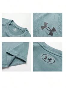 Under Armour Men's Sports T-Shirt & Tank Top Velocity Jacquard SS Dark Jacquard Training Casual Crew Neck Short Sleeve 1390430-323 - Teal - View 7