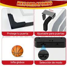 16cm Diameter Basketball Backboard With Electronic Score Counter, Basketball Hoop, Professional Basketball Rim For Kids And Adults, Includes Mini Ball - Black - View 6