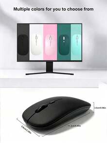 [Single‑Mode Battery Version]BT Wireless Mouse, Silent Clicks, Macaron Multi‑Color Available, Works For Laptops & Desktops, Low‑Power Long Battery Life, Slim Portable Anti‑Slip Office Mouse For Dorm Students, Battery Not Included - View 6