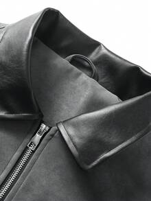 Vancamel Pulse Men's Outdoor Casual Faux Suede Jacket, Versatile Patchwork Collar Men's Flight Jacket - Grey - View 6