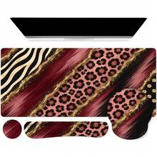 3pcs Abstract Zebra And Floral Mouse Pad With Metallic Gold Effect Print, 4 Color Options, Extended Desk Mat Polyester Surface With Non-Slip Rubber Base For Office, Home, Dorm And Gaming, 3 Sizes Available - View 13