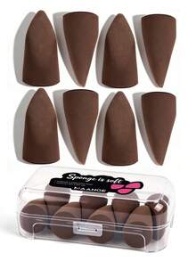 1/8pcs Professional Multi-Function Soft Makeup Puff Set, Makeup Tools, Cosmetic Tools, Dual-Use Dry And Wet, Reusable Makeup Puff, Makeup Sponge, Suitable For Powder, Liquid, Facial Makeup Tools, Suitable For Nose And Eye Area, Comes With Storage Box, Convenient To Carry, Essential Makeup Tools For Travel, Also Suitable For Daily Or Outdoor Use, Perfect Gift For Women And Girls - Coffee Brown - View 13