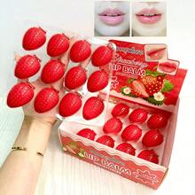 Strawberry Lip Moisturizing Balm 24-Piece Set With Packaging Box - Red - View 3