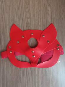 Unisex Leather Decor Mask Gothic Punk Style Holiday Party Accessory Cosplay Couple Fun Half Face Cat Mask Masquerade Ball Mask - Mask - View 11