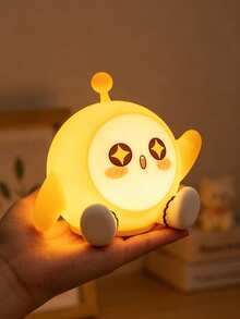 1PC Cute Cartoon Egg Baby Silicone Night Light, USB Rechargeable Tap Control LED Bedside Sleep Lamp, Warm Light Room Decor Birthday Gift - Egg Treasure - View 4