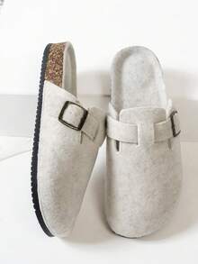 Women's Fashion Home Slippers Autumn Winter Outdoor Commute Indoor Warm Closed Toe Slippers - Off-white - View 4