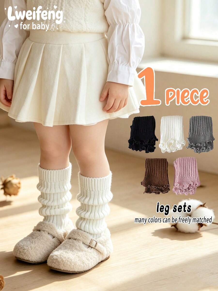 1 Pair Kids Knitted Leg Warmers, Fashion Leg Cuffs Suitable For Children Outdoor Activities All Seasons