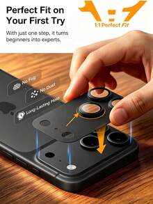 1-Pack [2026 New] 9H Tempered Glass Camera Lens Protector Compatible With Iphone Duo/18 Pro Max/18 Pro/17 PRO MAX/17 PRO, Graphite Color, Armor-Grade Shatterproof, HD Clear, Anti-Scratch, Anti-Fingerprint, 1:1 Precision Fit, Bubble Free, Easy Install, Case Friendly, Birthday Gift For Friends & Family - Black - View 6