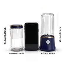Gelas Juicer Mini, Juicer Portabel Nirkabel, Blender Ukuran Pribadi, Cocok untuk Smoothie dan Milkshake, Blender Buah Dapur Rumah, Cocok untuk Rumah dan Perjalanan. (420ML) - 420ML+420ML - View 3
