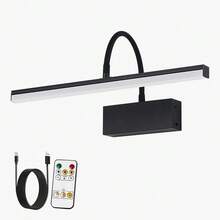 SEEDIQ 可充電 LED 壁燈，可調式燈臂，可調光，無線壁燈，適用於圖片藝術展示照明，40cm，CRI 90+，無線壁燈裝飾 - A - 查看 12