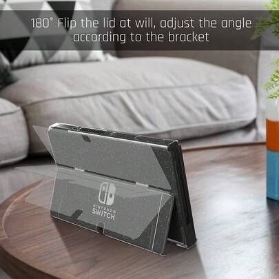 Lantu, Casing Pelindung Transparan yang Dapat Dilepas, Kompatibel dengan Switch 2, Casing Pelindung Keras Berkilau yang Kompatibel dengan Switch OLED