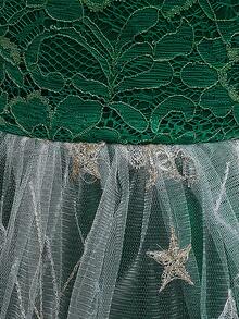 Girls' Embroidered Long Princess Dress, Formal Dress For Wedding, Birthday Party, Christmas, Holiday Gathering, School Dance, Piano Performance - Green - View 7
