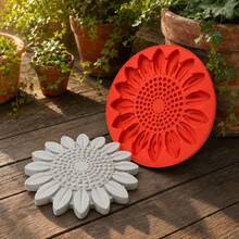 DIY Sunflower Concrete Stepping Stone Mold, Reusable, For Making Garden Pathway Stones, Yard Lawn Decorative Stones Art Tool - Sunflower - View 2