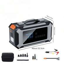 Alat Bantu Starter Mobil, Booster Aki Mobil 12V dengan Kompresor Udara 150PSI & Pompa Ban, Alat Bantu Starter Darurat Portabel dengan Layar Digital LCD, Lampu LED & Power Bank untuk Mobil, SUV, Truk & Sepeda Motor 14.8V 2500mAh - Catu daya starter darurat - View 14