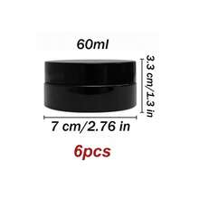 6pcs-Diameter 7 Centimeters,Black Plastic Jars With Lids, Cosmetic Containers Jars With Wide-Mouth For Slime, Beads, Rhinestones, Sequins Cosmetics, Lotion, Cream, Ointments And More ,There Are 8 Capacities To Choose From - View 14