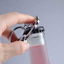 1pc Cute Panda Shaped Bottle Opener Keychain, Black And White Animal Pendant For Bags And Accessories, Bottle Cap Opener For Beer And Cola, Car Key Chain, Practical Gift Accessory For Friends - Black and White - View 5