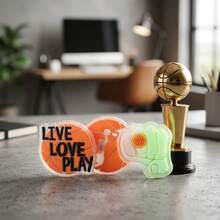 20pcs Transparent Fluorescent Basketball Theme PVC Shoe Charms Set, Fashion Accessories For Clogs, Ideal Gift For Basketball Fans - Multicolor - View 5