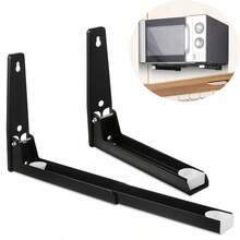 2 Pcs Microwave Wall Brackets Mounted, Universal Microwave Brackets, Shelf Wall Mounted Foldable Holders With Matching Screws And Expansion Tubes For Home Kitchen Accessories - View 1
