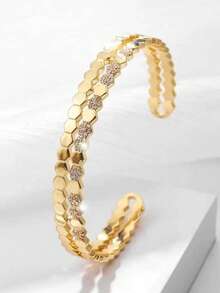 1pc Fashion Women's Honeycomb Bracelet - Gold - View 4