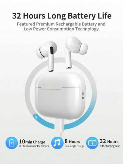 TWS Bluetooth Wireless Earphones, Clear Sound Quality, With Microphone, Stable Bluetooth 5.3 Signal, Long Battery Life, Lightweight And Portable In-Ear Design, Suitable For Daily Wear, Music Listening And Calls