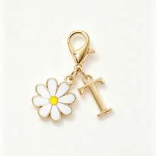 Daisy Initial Letter Keychain, A-Z Alphabet Charm Key Ring, Personalized Gift For Backpack & Car Keys - Multicolor - View 17