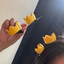 2pcs Large + Small Cute Crown Hair Clip Set, Minimalist Alligator Hair Clip, Cosplay Character Prop Accessory, Princess Side Clip, Birthday Hair Clip Crown, Hair Pin, Fashionable Fun Dress-Up Headwear - Multicolor - View 5