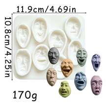 Carnival Mask-Shaped Chocolate Cake Decoration Silicone Mold, Expressions Of Joy, Anger, Sorrow And Happiness Sugar Modeling Mold, High-Temperature Resistant Multi-Functional Mold, DIY Flower Paste Dough Cookies, Scented Candles And Soaps - View 11