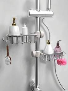 1 Pack Stainless Steel Kitchen Faucet Storage Rack, No-Drill Sink Organizer Shelf, Rust-Proof Bathroom Shower Caddy Holder For Sponge, Soap, Brush, Drain Rack, Kitchen Bathroom Accessories, Home Essentials, All Seasons - A - View 2