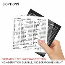 1pc Shortcut Key Stickers Compatible With Apple/Windows Laptop Full Series WORD & EXCEL Software Black/White/Transparent Optional - View 5