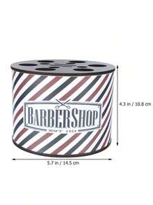 1pc Hair Styling Tool Storage Box Barber Scissors Holder Comb Organizer Vintage Oil Slick Barbershop Professional Use - Multicolor - View 3