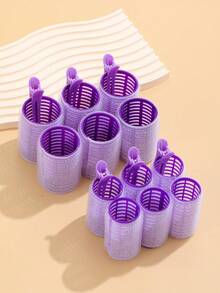 Curler Set, Self-Adhesive Curling Rods, Suitable For Long/Medium/Short Hair And Bangs, DIY Curling Tools, Hair Styling Accessories, Hair Styling Equipment, Heatless Wavy Curls, Travel Essential, Hairstyles, Hair Styling - Purple - View 1