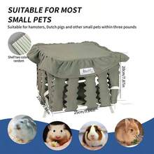 ITANDME Small Guinea Pig Hideaway Nest/Rabbit Bed, Breathable Small Animal Bed/Rabbit Bed, Machine Washable, Soft Cushion, Indoor Pet Summer House/Hamster Habitat - Multicolor - View 3