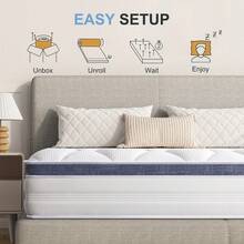 22/25cm Memory Cotton Mixed Mattress, Silent Independent Bagged Spring, Brings A Cool Sleep Experience, Available In Single, Small Double, And Double Sizes, Ready To Use Out Of The Box - 22cm Grey - View 11
