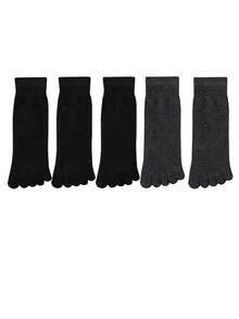 chuanwa(2) Women Solid Color Five Toe Socks Breathable Sweat Wicking Mid Crew Toe Separated Socks Casual Five Finger Socks Suitable Multi Colors Available - Multicolor - View 14