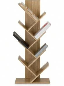 Bücherregal betonoptik - freistehendes Standregal für Bücher, Baumregal, hergestellt aus hochwertiger Spanplatte - Sonoma Eiche - Übersicht 10