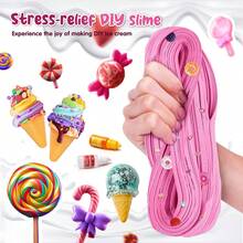 Kit Membuat Slime Permen Pelangi DIY untuk Anak, Paket Material Kerajinan Tangan Tanah Liat Slime Permen Pelangi Buatan Sendiri Bentuk Es Krim Beri dengan Cangkir Ukur, Sendok, Kantong Semprot dan Alat Pembuat DIY, Elastis, Pereda Stres, untuk Pesta/Hadiah, Dekompresi - MultiWarna - View 3