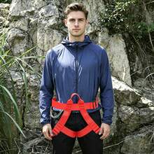 Climbing Harness Half-Body Harness Rock Climbing And Mountaineering Safety Strap - Red - View 3